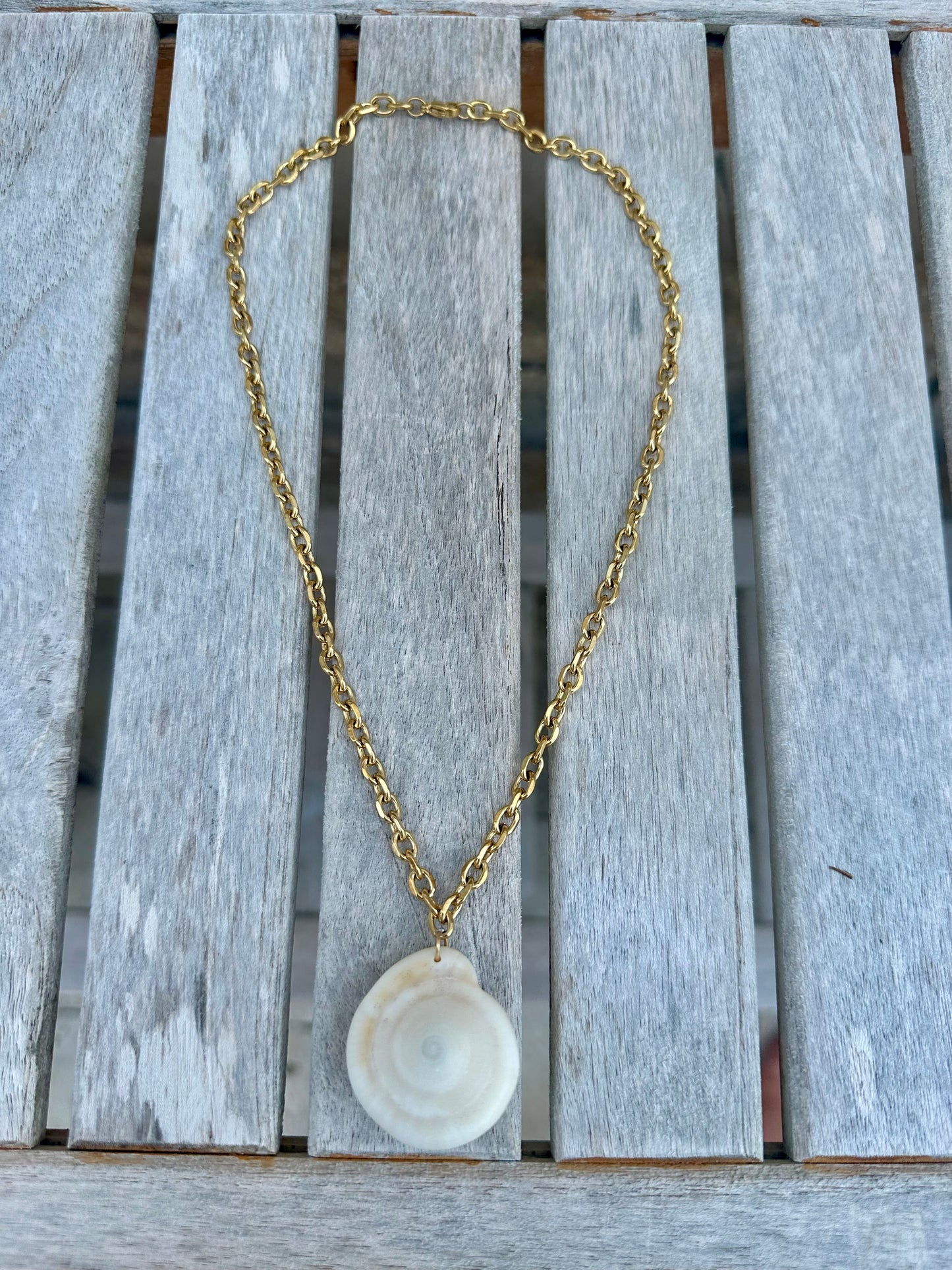 Swirl shell chunky necklace