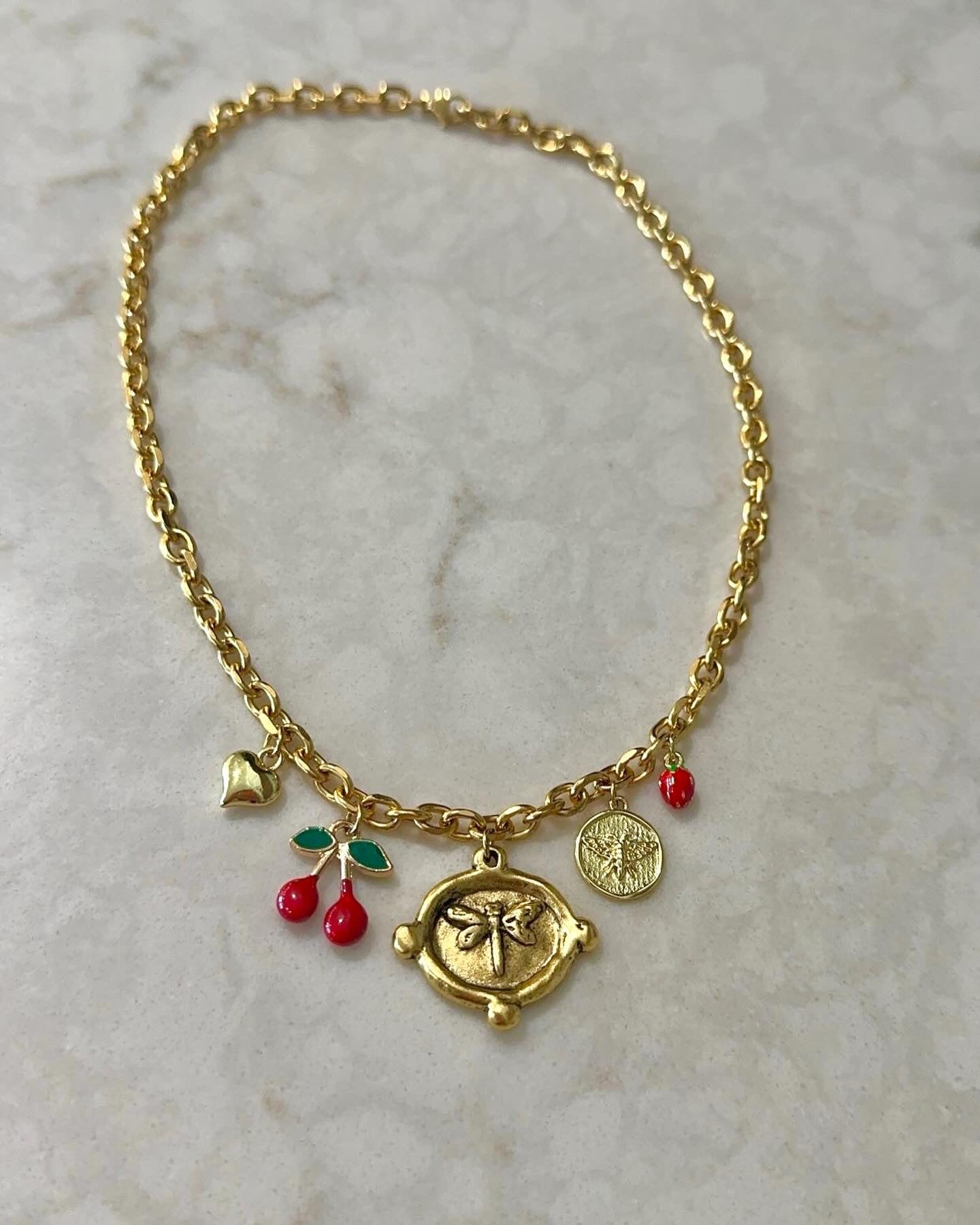 Summer Reds Charm Necklace 🍒